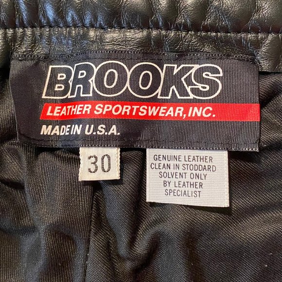 Brooks Black Genuine Leather Pants Size 30 - Picture 7 of 8